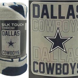 Dallas Cowboys Northwest Plush Raschel Gray Blanket Throw